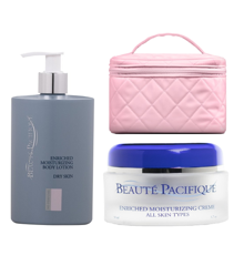 Beauté Pacifique - Enriched Moisturizing Creme 50 ml + Body Lotion for Dry Skin + Gillian Jones - Beauty Box Pink