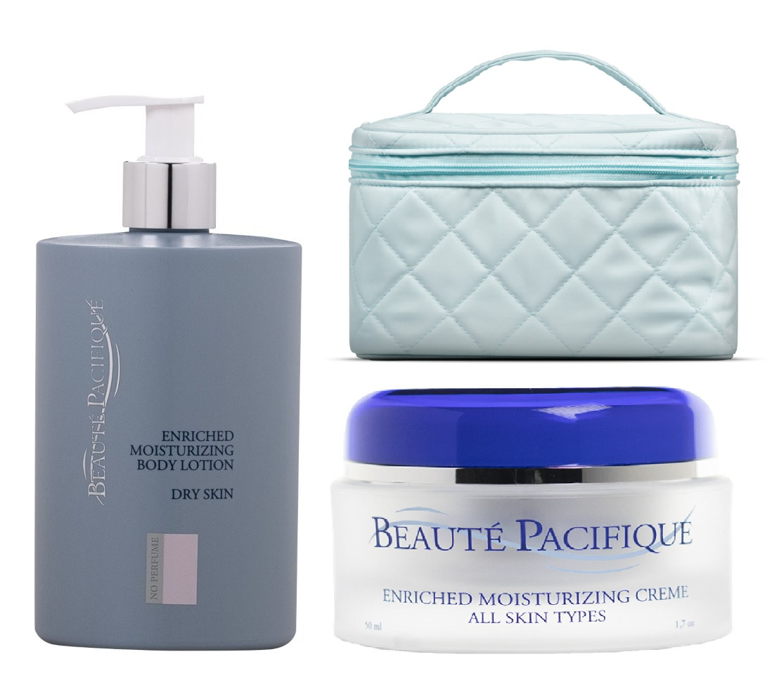 #3 - Beauté Pacifique - Enriched Moisturizing Creme 50 ml + Body Lotion til tør hud + Gillian Jones - Beauty Box Blå