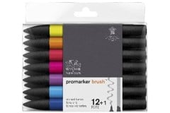 Winsor & Newton - Promarker bruch vibrant (12+1 pcs) (837445)