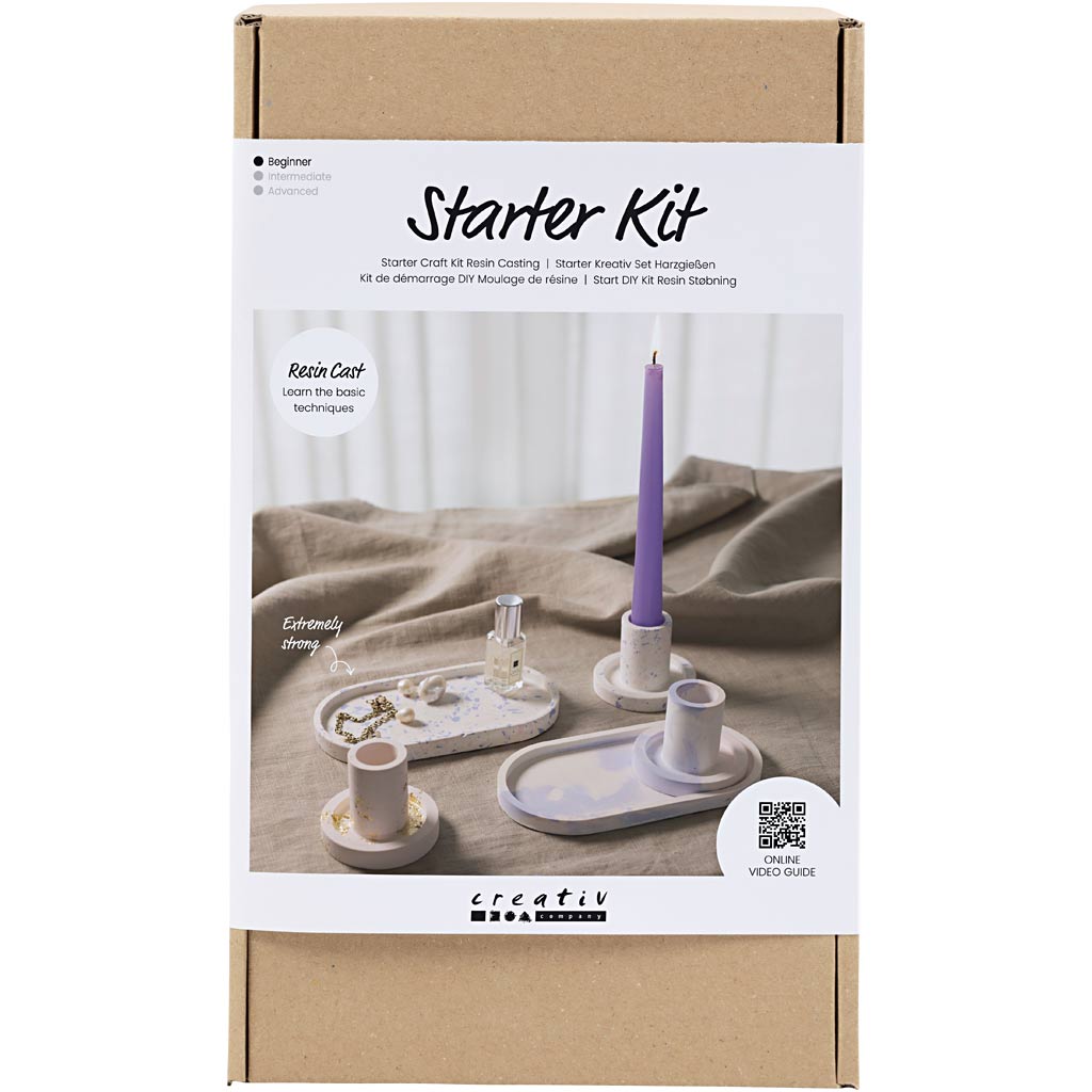 Starter Craft Kit - Resin Casting - 3 Candle Holders&2 Trays (977539) - Leker