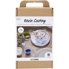 DIY Kit -Resin Støbning - Rund Bakke med Marmorering