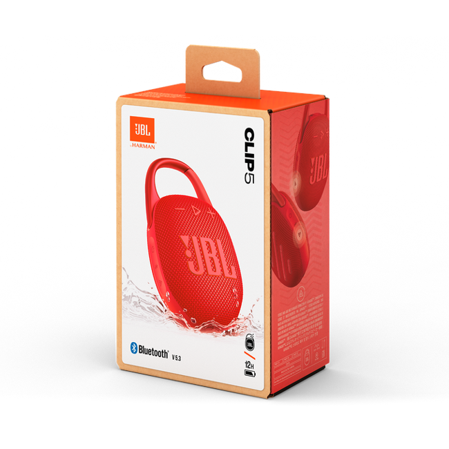 JBL - Clip5 Portable Bluetooth Speaker - Red
