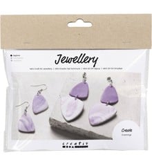 Mini Craft Kit - Jewellery - Marbled Earrings - light purple (977676)