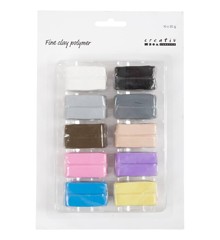Fine Clay - Polymer - Pastelfarver (10x20 g.)