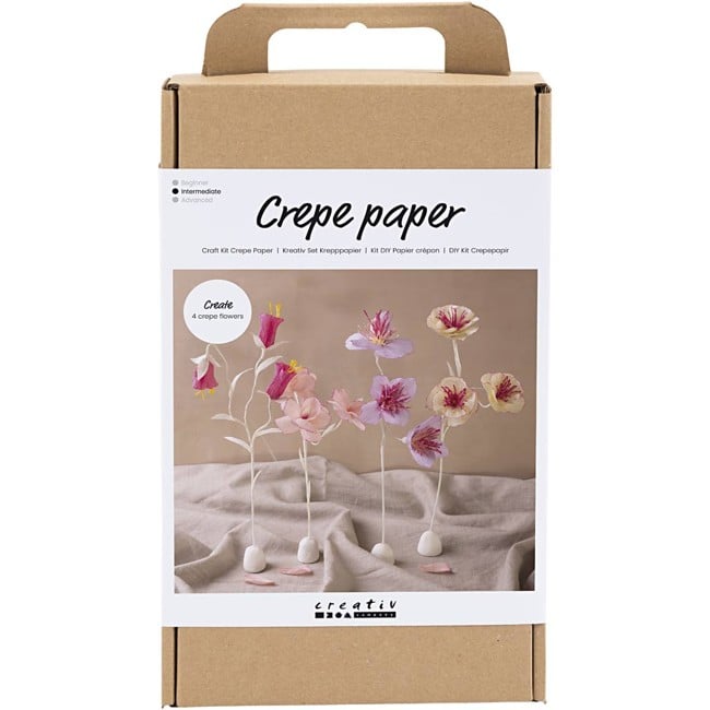 DIY Kit - Crepepapir - Blomster i Pastelfarver