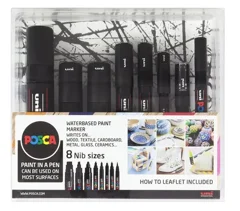 Posca - 8 Nib Size Black Set (401619)