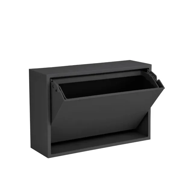 ReCollector - Small Wall storage / Bathroom bin - Black Raven