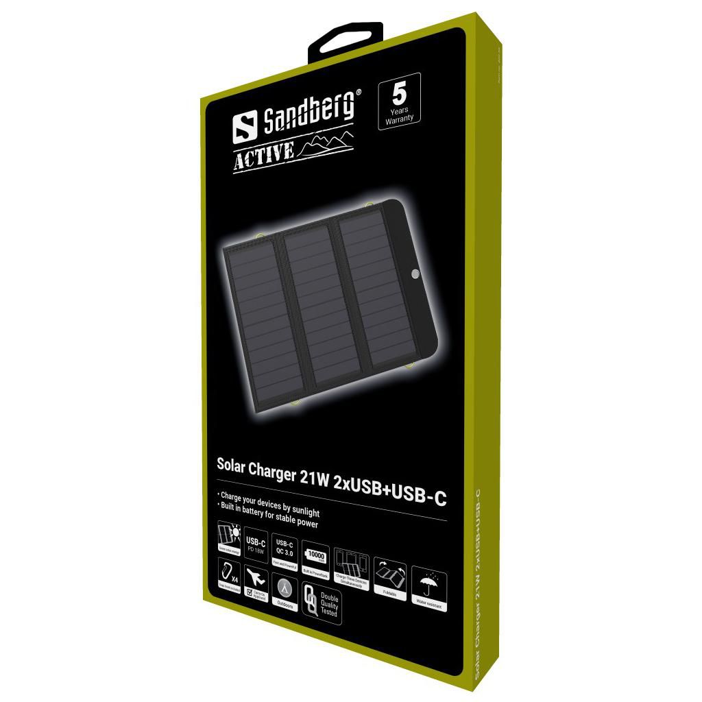 Sandberg - Solar Charger 21W 2xUSB USB-C