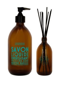 COMPAGNIE DE PROVENCE - Liquid Marseille Soap Mint Basil 300 ml + COMPAGNIE DE PROVENCE - Fragrance Diffuser Mint Basil 220 ml