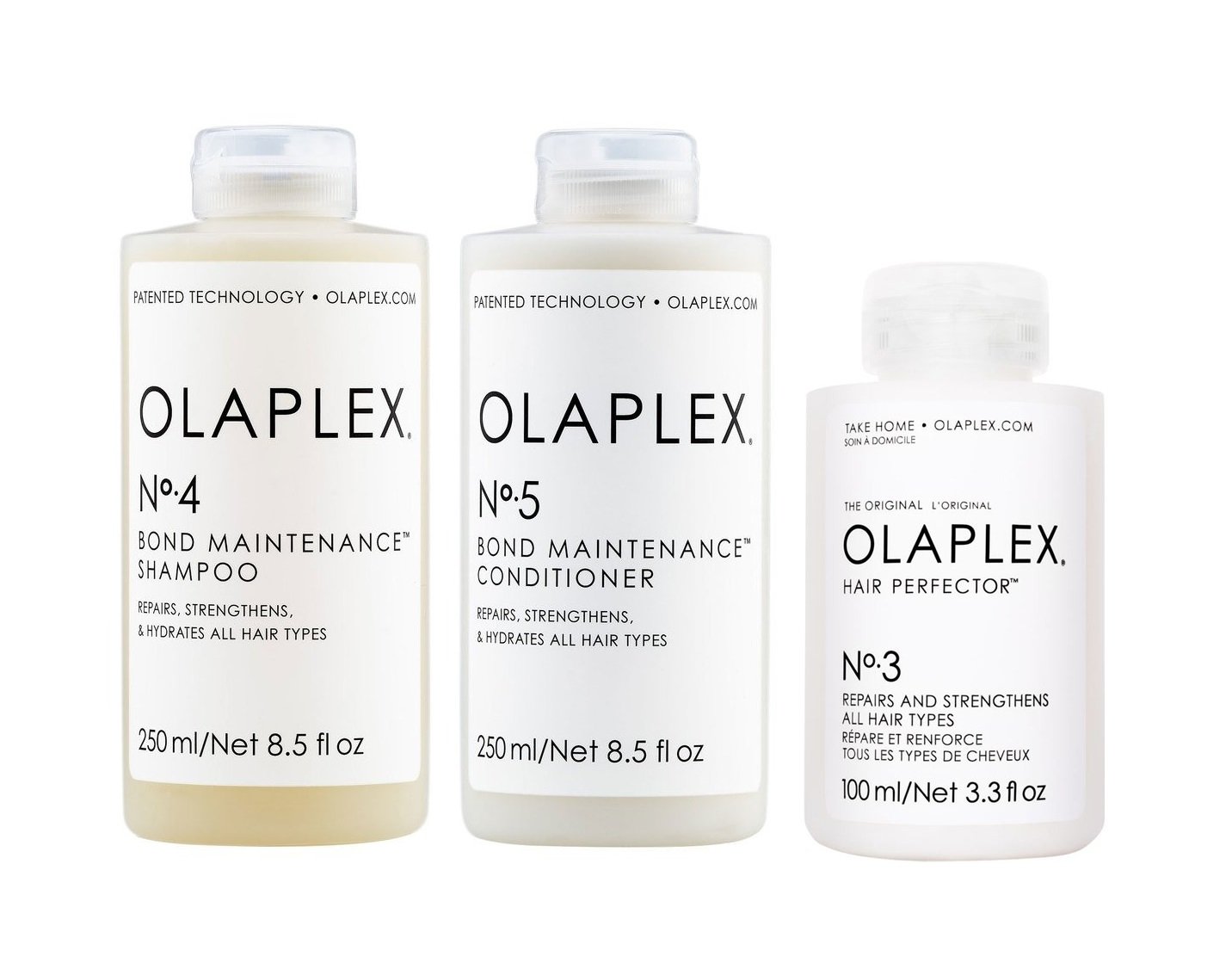 Olaplex - Bond Maintainance Shampoo Nº 4 250 ml + Olaplex - Bond Maintainance Conditioner Nº5 250 ml + Olaplex - Hair Perfector No.3 100 ml