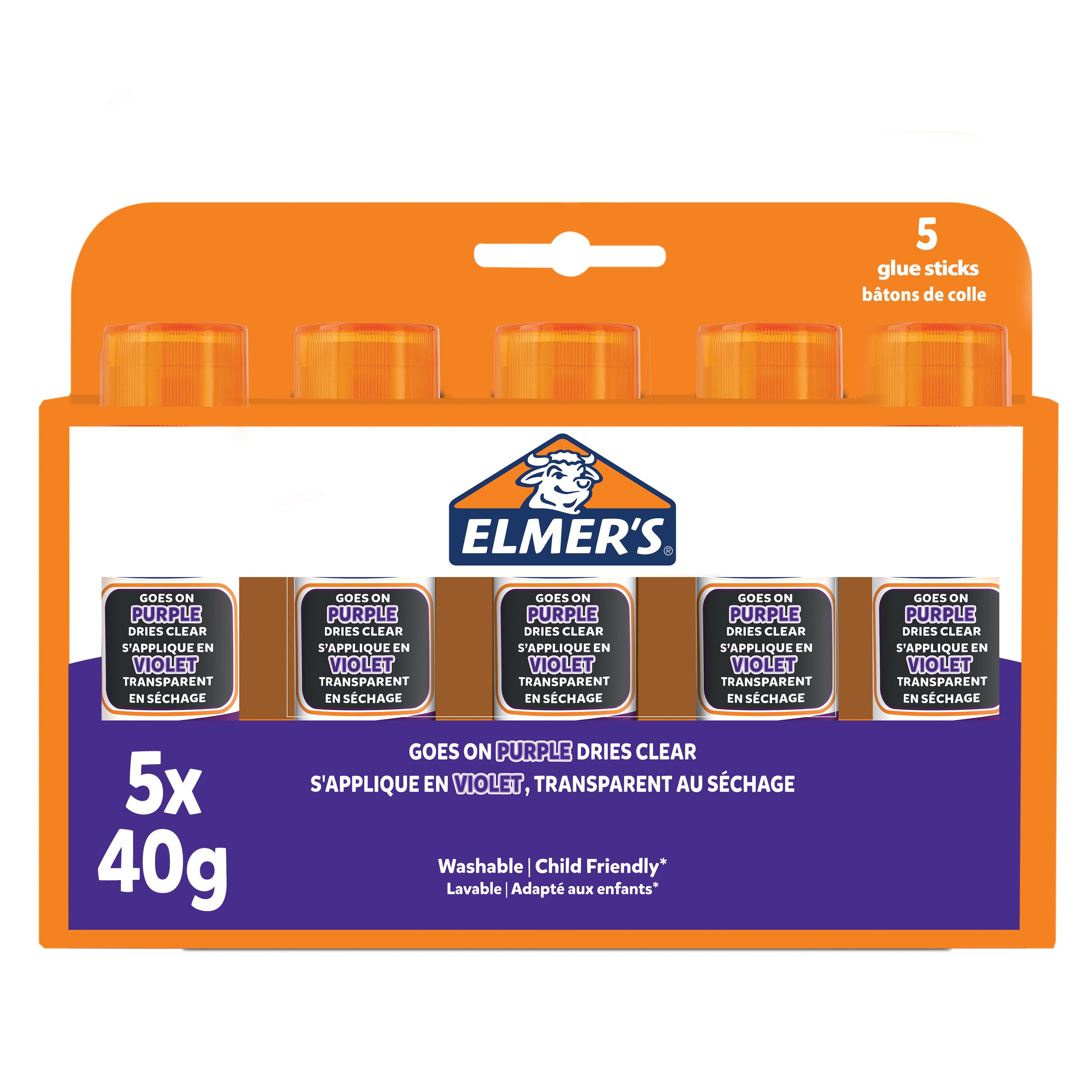 Elmer's - Disappearing Purple Glue stick 40 gram (5 pack) (2143884) - Leker