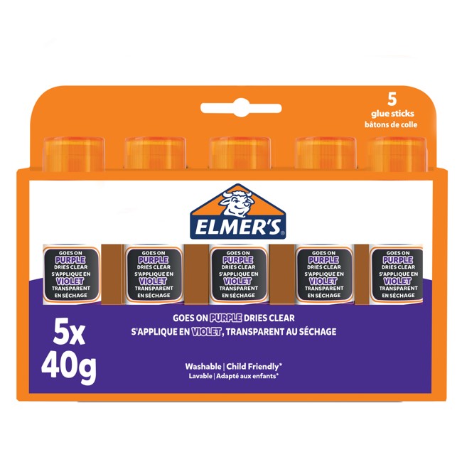 Elmer's - Disappearing Purple Glue stick 40 gram (5 pack) (2143884)