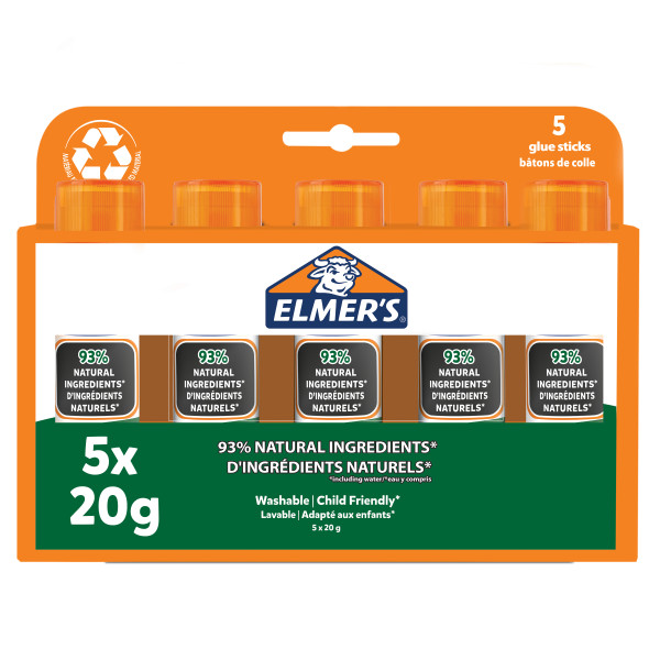 Elmer's - Pure School Glue stick 20 gram (5 pack) (2143888) - Leker