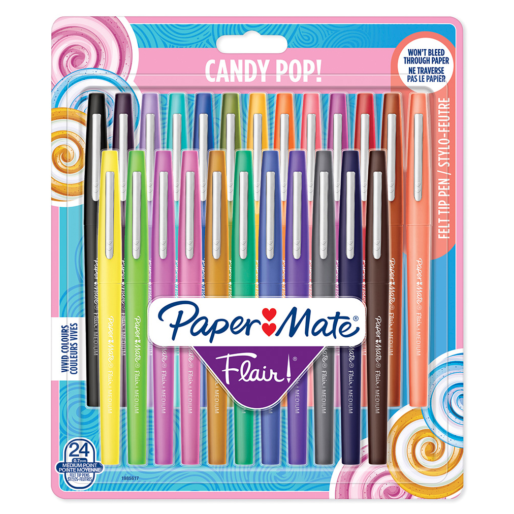 Paper Mate - Flair felt tip pen Candy Pop 24-Blister (1985617) - Leker