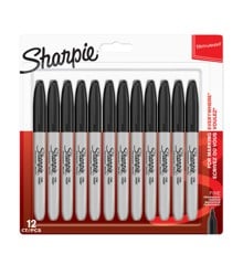 Sharpie - Permanent Marker Fine Black 12-Blister (1996111)