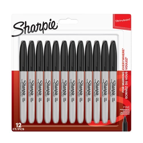 Sharpie – Permanent Marker Fine – Svart – 12-Blister