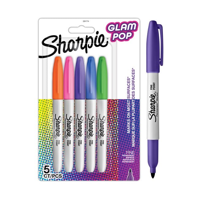 Sharpie - Permanent Marker Fine Glam Pop 5-Blister (2201774)