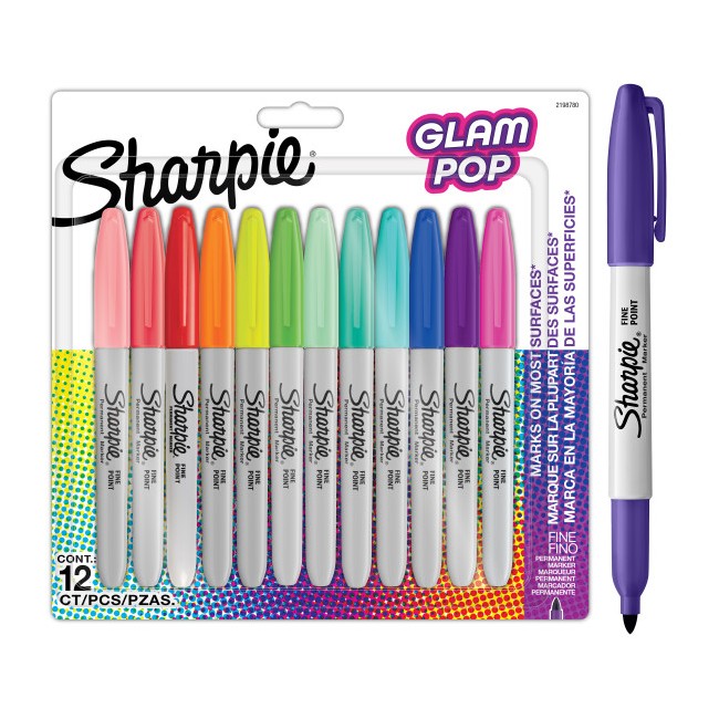 Sharpie - Permanent Marker Fine Glam Pop 12-Blister (2198780)