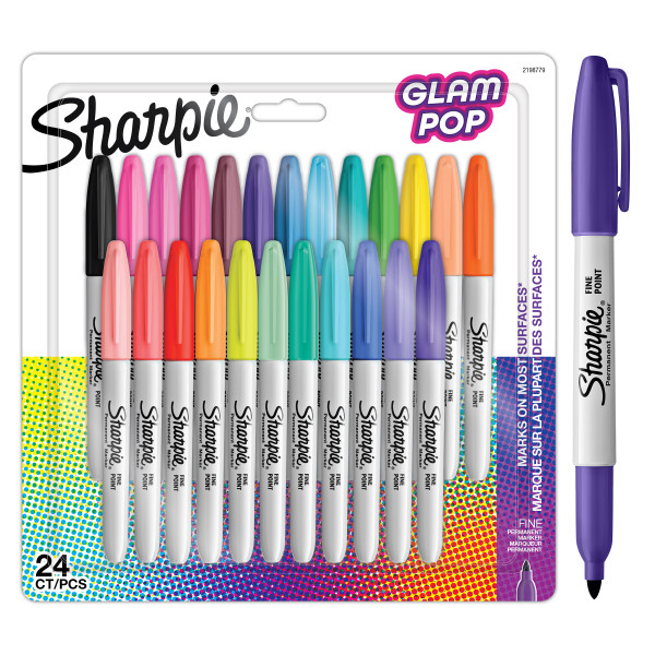 Sharpie - Permanent Marker Fine Glam Pop 24-Blister (2198779) - Leker