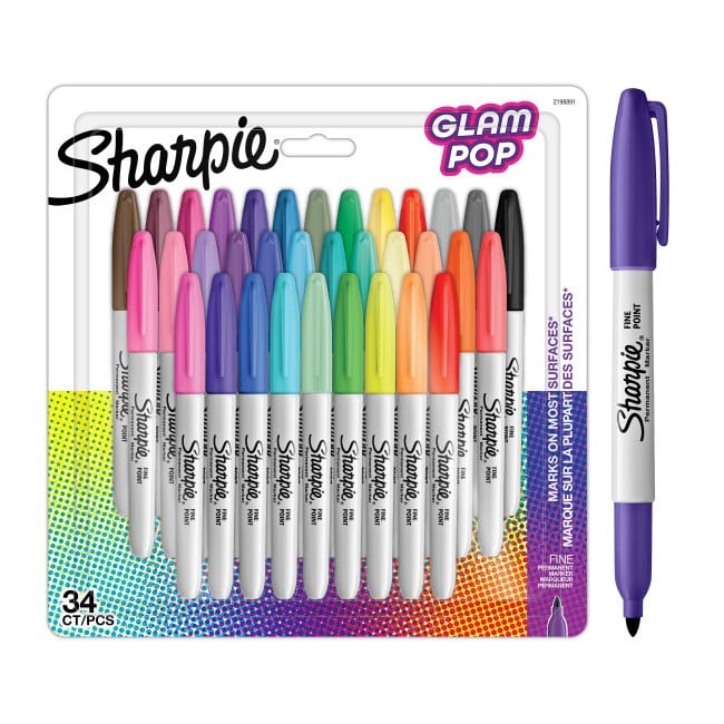 Sharpie - Permanent Tuscher Fine Glam Pop (34 stk)