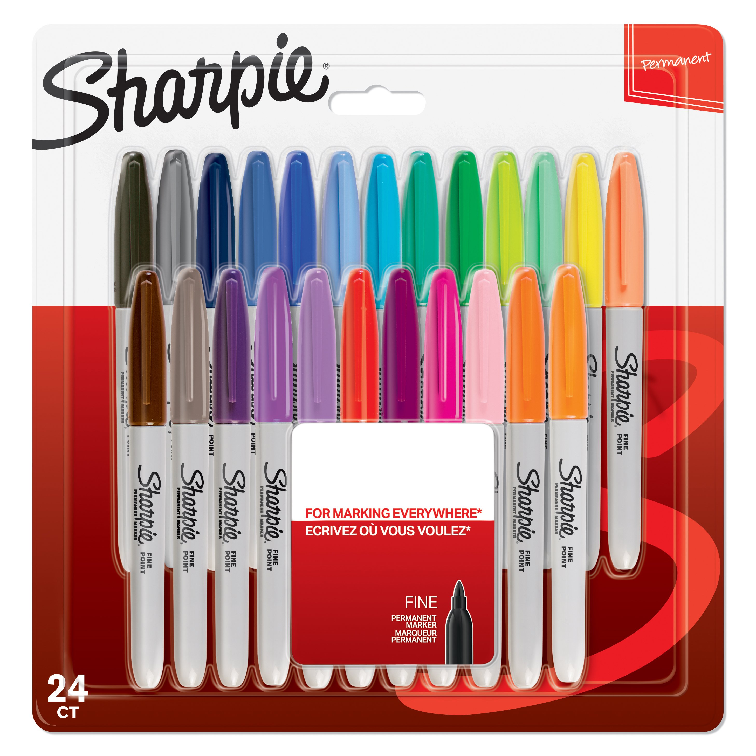 Sharpie - Permanent Marker Fine Assorted Colours 24-Blister (2065405)