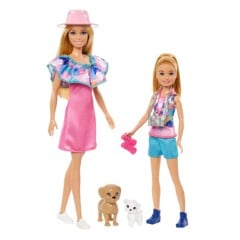 Barbie - Stacie & Barbie Doll Set With 2 Pets (HRM09)