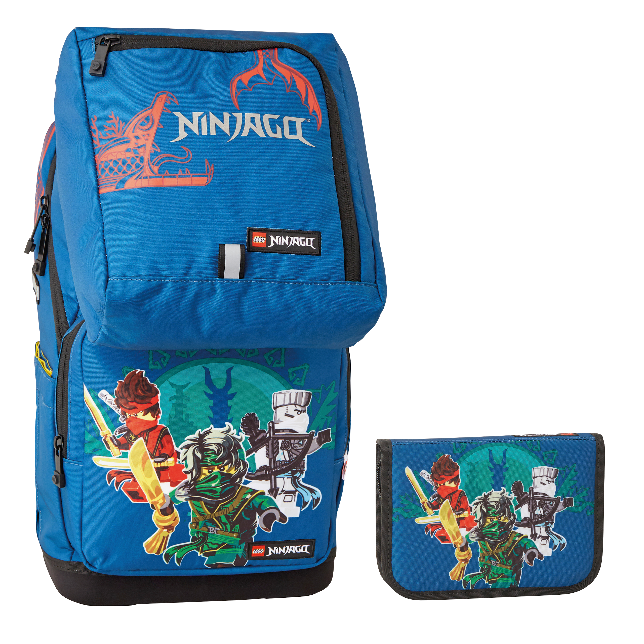LEGO - Optimo Starter School Bag W. Gym Bag&Pencil Case - Ninjago Blue (20254-2303) - Leker