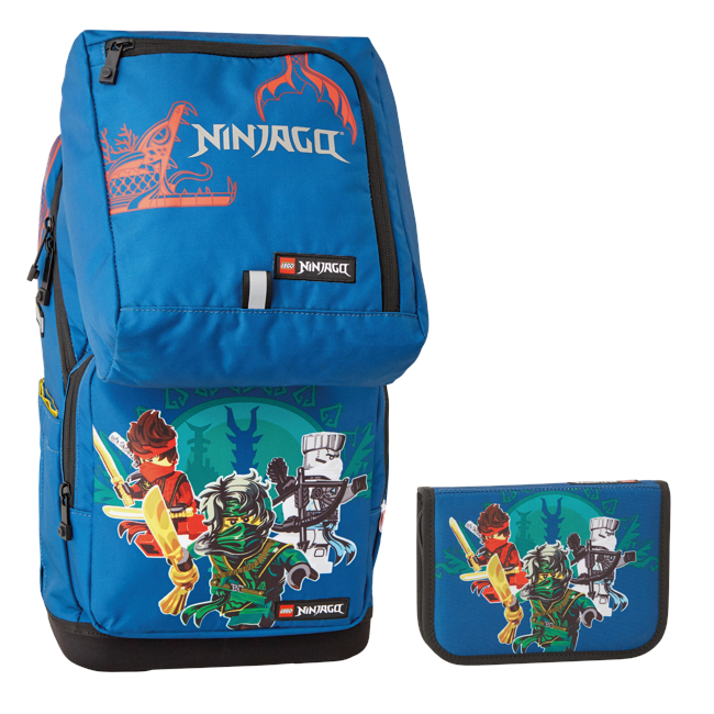 LEGO - Optimo Starter School Bag W. Gym Bag & Pencil Case - Ninjago Blue (20254-2303)