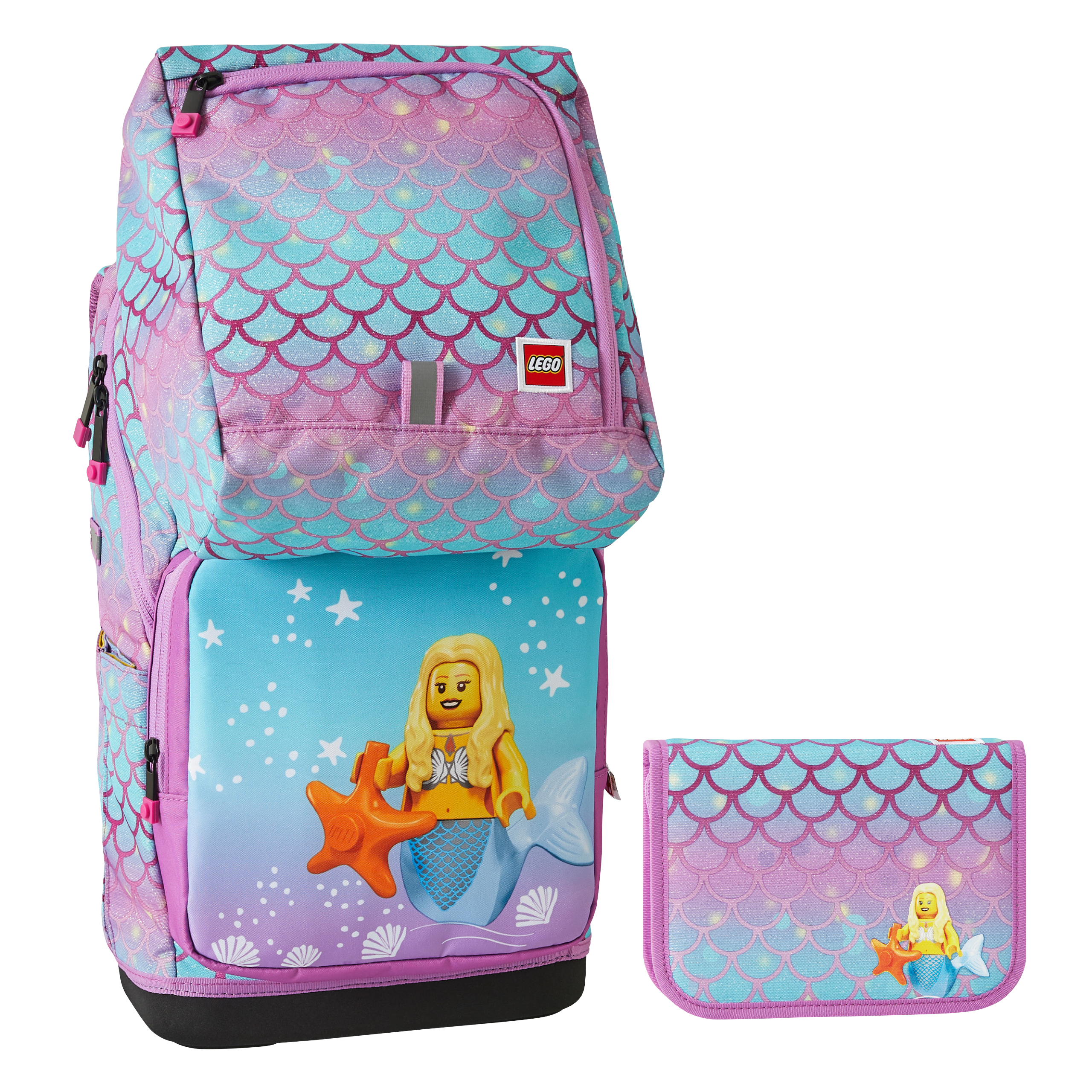 LEGO - Optimo Starter School Bag W. Gym Bag&Pencil Case - Mermaid (20254-2304) - Leker