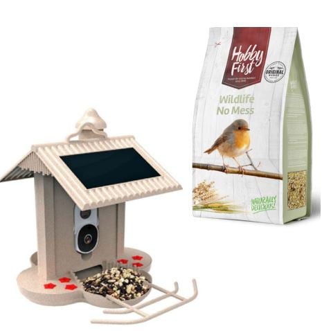 Hobby First - No Mess wildlife 4 kg + Hibirds Smart Bird Feeder with 1080HD camera - Kjæledyr og utstyr