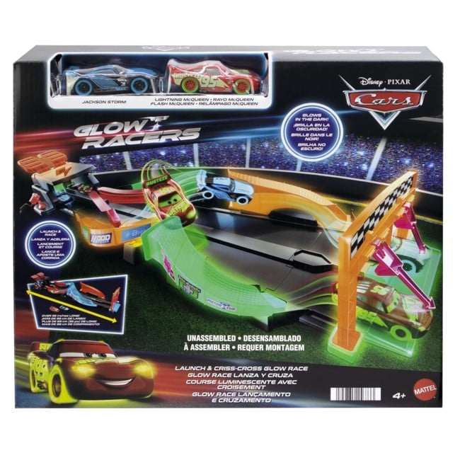 Disney Pixar - Biler Glow Racers Launch & Criss-Cross Glow Race Legesæt