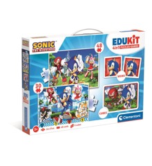 Clementoni - Edukit 4 i 1 Puslespil & Spil - Sonic