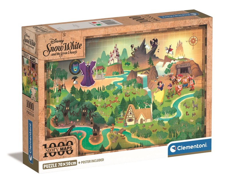 Clementoni - Story Maps Puzzle - Disney Snow White (1000 pcs) (39814)