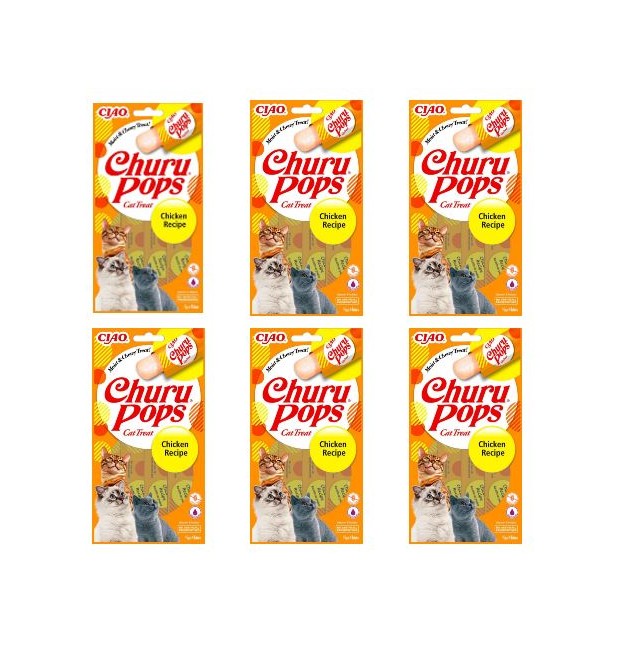 CHURU - 6 x Cat snack Pops Chicken 4pcs