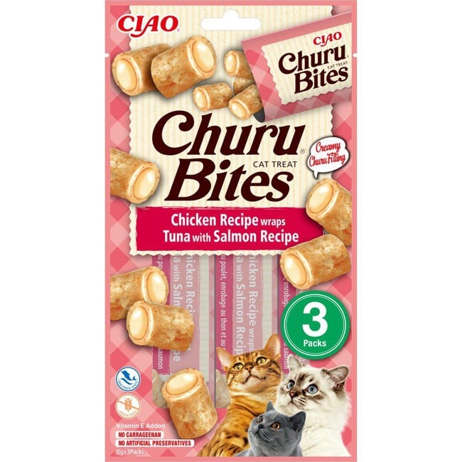 CHURU - 6 x Bites Chicken/Tuna Wrap With Salomon 3 stk