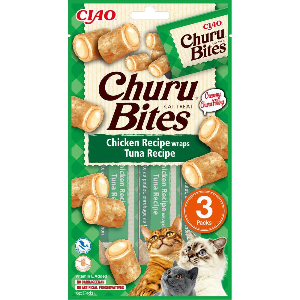 CHURU - 6 x Bites Chicken And Tuna Wrap 3pcs - Kjæledyr og utstyr