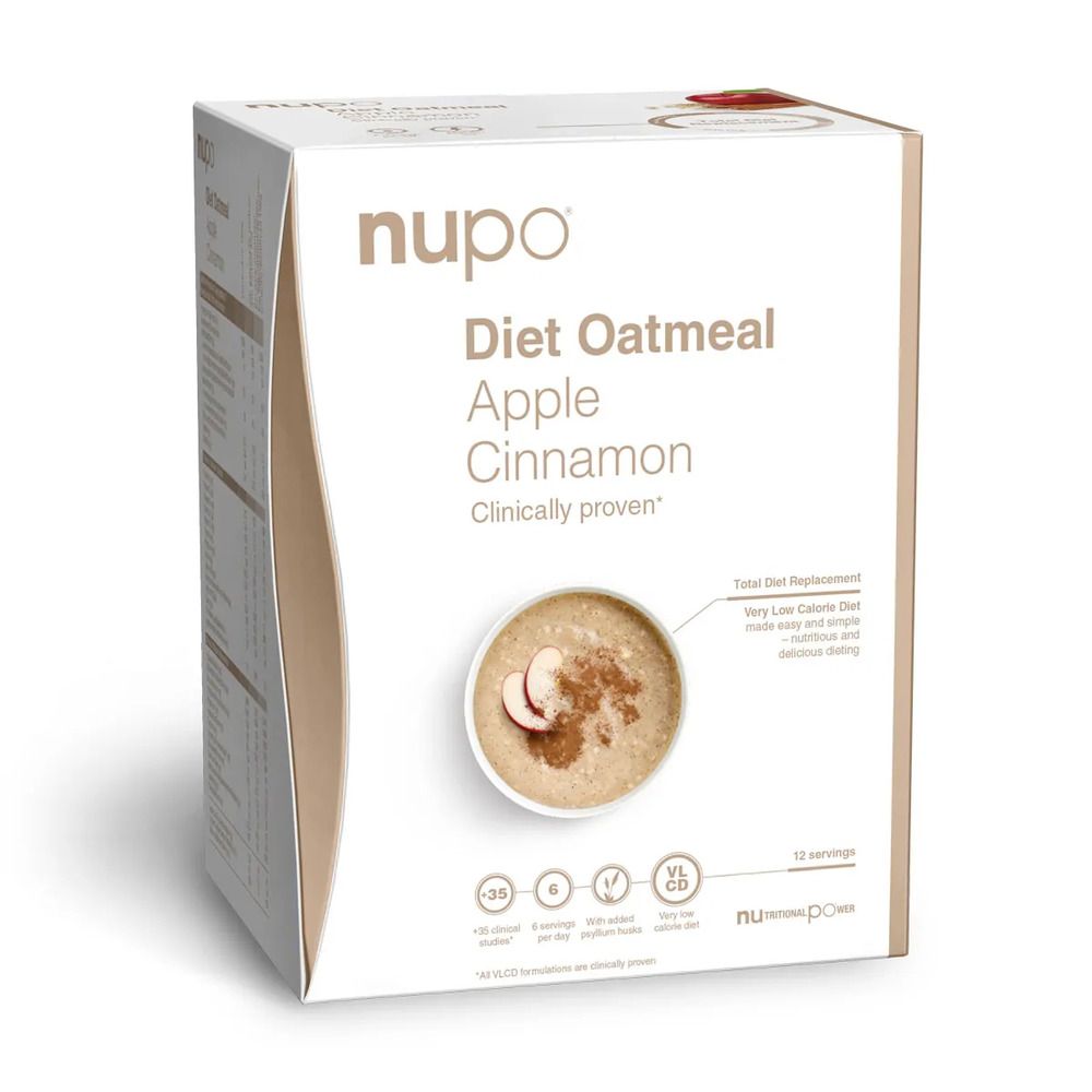 Nupo - Diet Oatmeal Apple Cinnamon 12 Servings - Helse og personlig pleie