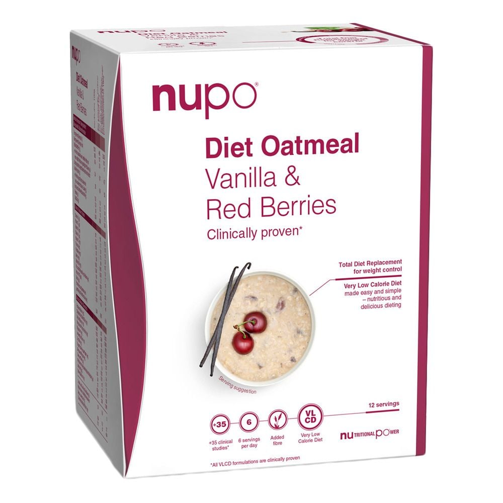Nupo - Diet Oatmeal Vanilla Red Berries 12 Servings - Helse og personlig pleie