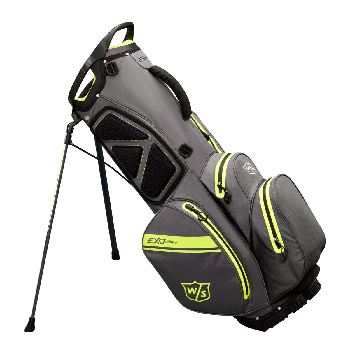 Wilson - Exo Dry Stand Bag Charcoal&Yellow - Sportog Outdoor