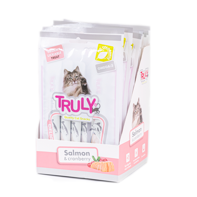 Truly - 12 x Cat Creamy Lickable Salmon & Cranberry 70g