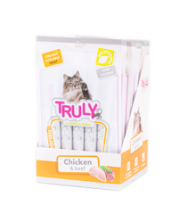 Truly - 12 x  5pcs Cat Creamy Lickable Chicken & Beef  total 840gr