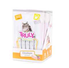 Truly - 12 x  5pcs Cat Creamy Lickable Chicken & Beef  total 840gr