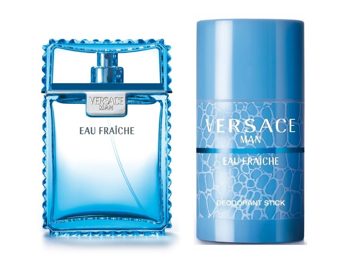 Versace - Eau Fraiche Man EDT 200 ml + Versace - Man Eau Fraiche Deo Stick 75ml - Skjønnhet