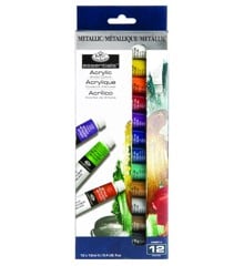 Royal & Langnickel - Acrylic 12 Metalic Color Pack w/ Brushes (304004)