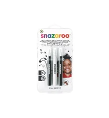 Snazaroo - Make-up color brush paint - black/white/black (3 pcs) (791066)