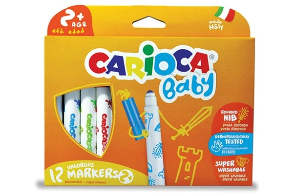 Carioca - Marker w/ children's grip (12 pcs) (809428) - Leker