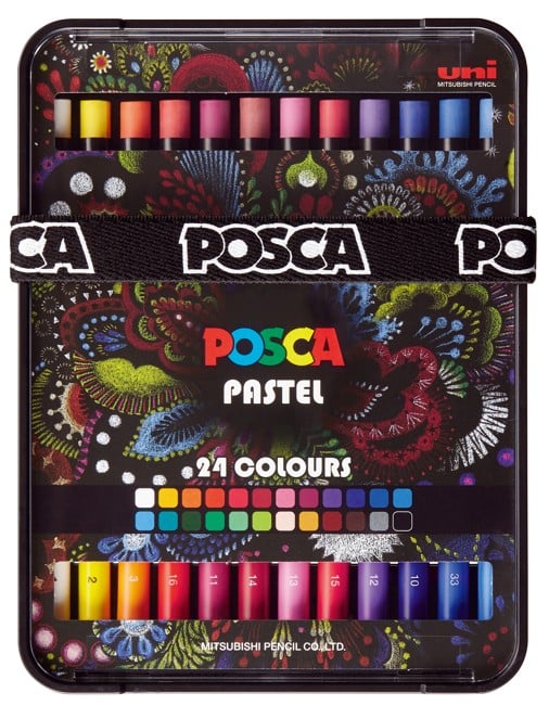 Posca - Vokspasteller - Klare og intense farver (24 stk)