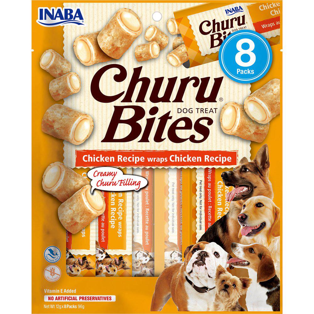 CHURU - 4 x Bites Chicken Wraps 8pcs - Kjæledyr og utstyr