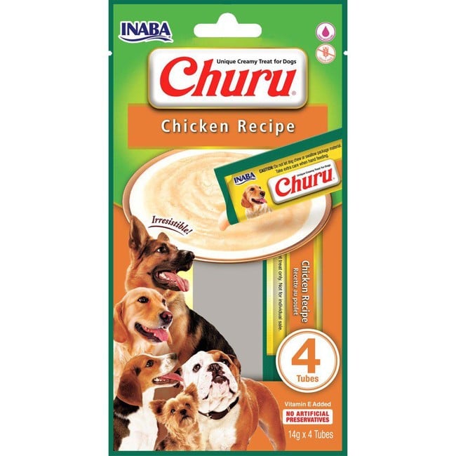 CHURU - 12 x Dog Snack Chicken 4pcs 48 rør ialt