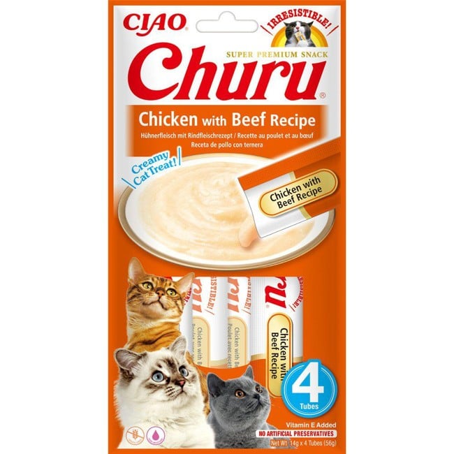 CHURU - 12 x Chicken With Beef 4pcs 48 rør ialt